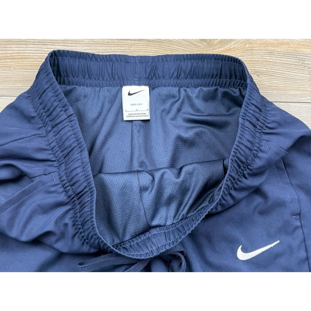Nike Track Pants Mens Large Blue White Dri-Fit Athletic Snap Bottoms Warm Up Y2K - Picture 6 of 14
